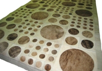 Cream Brown Cowhide Patchwork Hide Rug