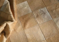 Beige Cowhide Patchwork Hide Rug