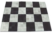 Black White Checkered Cowhide Patchwork Hide Rug