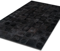 Black Circles Cowhide Patchwork Hide Rug