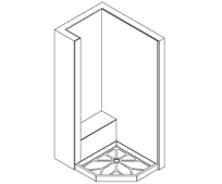 Lippert Neo-Angle Shower with Wall in Front of Seat