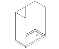 Lippert Two-Piece Back Wall Rectangular Shower w/Offset Drain, left or right
