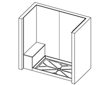 Lippert Two-Piece Back Wall Rectangular Shower w/out Wall in front of Seat