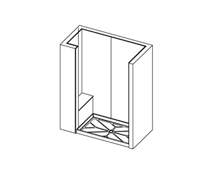 Lippert Two-Piece Back Wall Rectangular Shower with Wall in Front of Seat