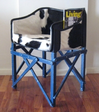 Cocktail Club Chair- beautiful folding, cowhide & wood chair- cow hide hairhide CUSTOMIZE