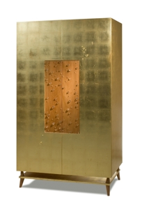 Rotsen Gold Leaf and Crystals Armoire
