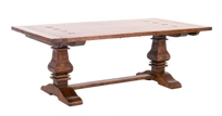 Country English Double Pedestal Trestle Table Item #CE0930