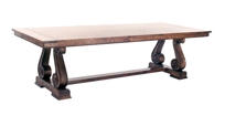 Country Italian Trestle Table With Apron Item #CI0995