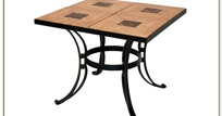 Mosaic Tile Tops - 36" Square Mosaic Tile Scroll Table