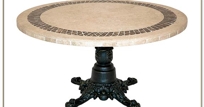 Mosaic Top - 48" Pedestal Low Dining Table