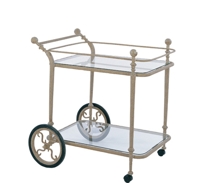Tea Cart - 2 Clear Glass Shelves 82404G