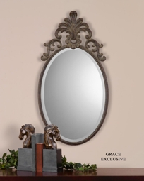 Oval Decorative Iron Mirror
