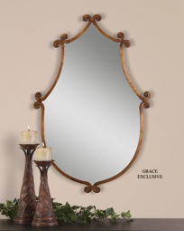 Shaped Gold Iron Mirror