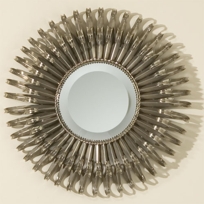 Small Round Nickel Sunburst Mirror