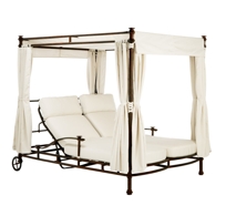 Campaign Grande Adjustable Double Chaise, Loose Cushions, Canopy Frame and Cover, & Curtains [3590-7500]