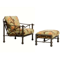 Campaign Grande Lounge Chair and Ottoman, Loose Cushions [3590-6000]