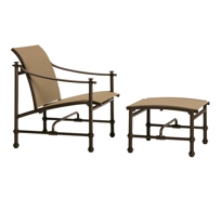 Campaign Sling Lounge Chair and Ottoman [3430-5000]