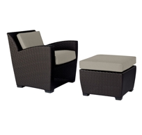 Fusion Lounge Chair and Ottoman, Loose Cushions - Slim Back Fusion Lounge Chair and Ottoman, Loose Cushions - Pillow Back [2860-6000]