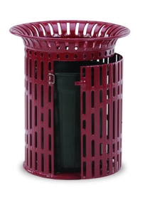 FR500P - 32 Gallon Receptacle - Flare Top w/Side Door - Perforated