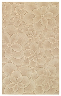 Cream Floral Wool Rug