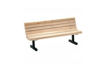 Site Furnishings 6' Bench, 4x4 Treated Southern Yellow Pine Seat (101802)