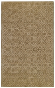 Beige Wood Block Designed Rug