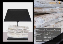 White wash branches table lamp