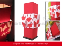 Single Band Rectangular Table Lamp Hand Painted Floral Motif