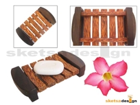 Coconut wood soap dishes combine with rosewood