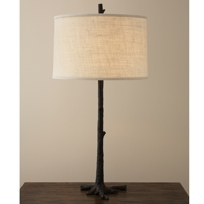 Black/Brown Faux Bois Table Lamp