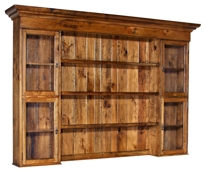 Four Door Hutch with Antique Glass Doors