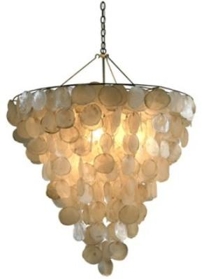 Serena Chandelier, rustic shells