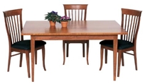 Tapered Leg Table with Curly Maple Top