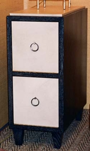 2-Door Oak & Vellum Side Cabinet