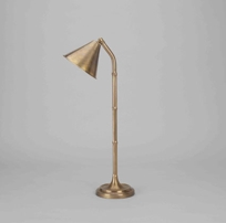 Bamboo Lamp with Shade, Brass