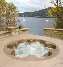 COPPER FLOWER SHAPED SPA WITH 6 INDIVIDUAL BUCKET SEATS