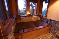 COPPER TWO PERSON FLAT BOTTOM SOAKING BATH