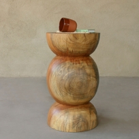 Contemporary Turned Wood Stool Table