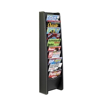10-Pocket Leather Look Magazine Rack