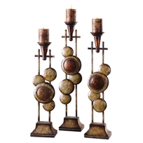 Circle Cluster Metal Candleholder, Set of Three