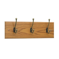 Wood Wall Rack, 3 Hook (Qty.6)