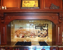 Vineyard and Wine Kitchen Backsplash Tile Mural