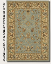 0561/0113 Antique Sarouk/Powder Blue-Ivory