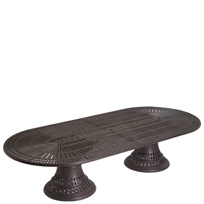 120" x 55" Oval KD Umbrella Dining Table 800194