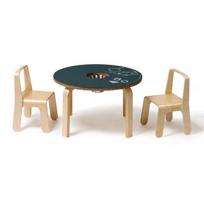 woody chalkboard table