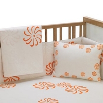 pinwheel  pumpkin crib set